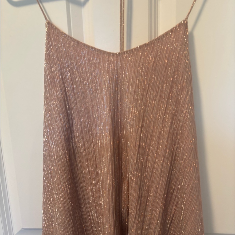 Express Shimmering Gold Spaghetti Strap Top